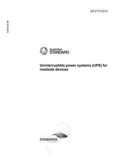 AS 5715: 12/21/2015 Uninterruptible power systems (UPS) for roadside devices