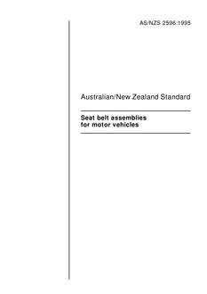 AS/NZS 2596: 09/05/1995 Seat belt assemblies for motor vehicles