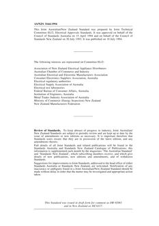 AS/NZS 3164: 07/18/1994 Approval and test specification – Safety of electrically heated blankets, pads and similar flexible heating appliances for household use