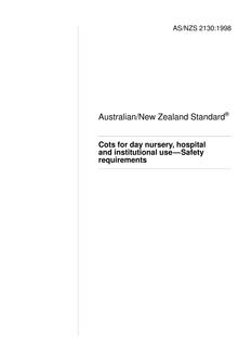 AS/NZS 2130: 01/05/1998 Cots for day nursery, hospital and institutional use – Safety requirements