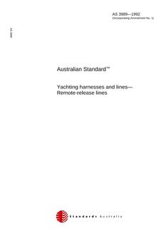 AS 3989: 01/01/1992 Yachting harnesses and lines – Remote-release lines