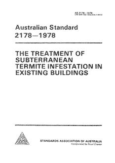 AS 2178: 10/31/1978 Code of practice for the treatment of subterranean termite infestation in existing buildings