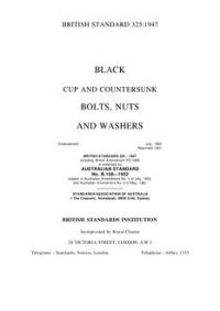 AS B108: 07/01/1952 Black cup and countersunk bolts, nuts and washers