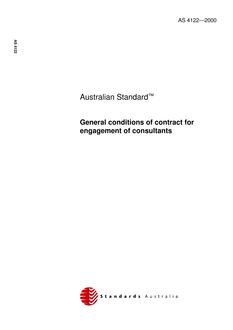 AS 4122: 01/01/2000 General conditions of contract for engagement of consultants