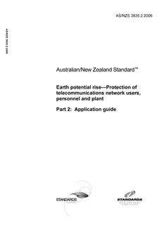 AS/NZS 3835.2: 09/27/2006 Earth potential rise – Protection of telecommunications network users, personnel and plant, Part 2: Application guide