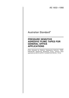 AS 1602: 12/31/1987 Pressure sensitive adhesive filmic tapes for general office applications