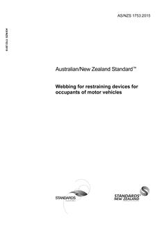 AS/NZS 1753: 11/12/2015 Webbing for restraining devices for occupants of motor vehicles