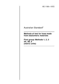 AS 1180.3: 01/01/1972 Methods of test for hose made from elastomeric materials – Accelerated ageing