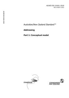 AS/NZS ISO 19160.1: 06/29/2018 Addressing, Part 1: Conceptual model