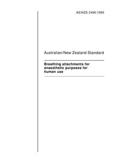 AS/NZS 2496: 06/05/1995 Breathing attachments for anaesthetic purposes for human use