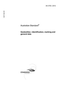 AS 3705: 04/30/2012 Geotextiles – Identification, marking and general data