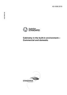 AS 4386: 06/29/2018 Cabinetry in the built-in environment – Commercial and domestic