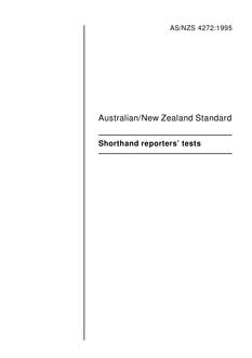 AS/NZS 4272: 03/05/1995 Shorthand reporters’ tests