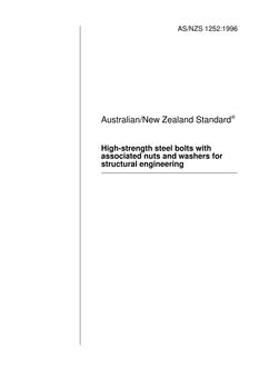 AS/NZS 1252: 10/05/1996 High-strength steel bolts with associated nuts and washers for structural engineering