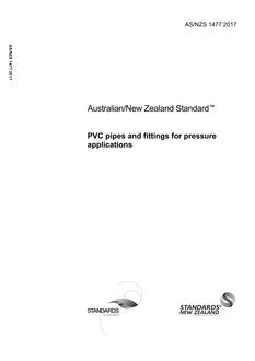 AS/NZS 1477: 06/01/2017 PVC pipes and fittings for pressure applications