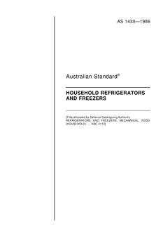 AS 1430: 01/01/1986 Household refrigerators and freezers