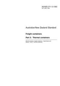 AS/NZS 3711.5: 10/25/1993 Freight containers, Part 5: Thermal containers