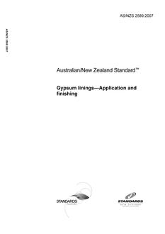 AS/NZS 2589: 12/24/2007 Gypsum linings – Application and finishing