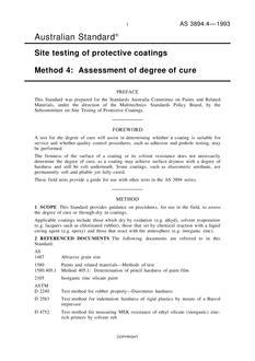 AS 3894.4: 01/01/1993 Site testing of protective coatings – Assessment of degree of cure