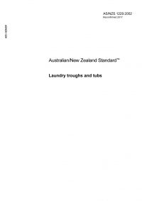 AS/NZS 1229: 02/08/2002 Laundry troughs and tubs