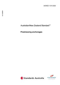 AS/NZS 1314: 06/05/2003 Prestressing anchorages AS/NZS 1314: 06/05/2003 Prestressing anchorages