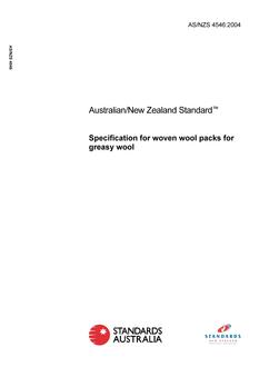 AS/NZS 4546: 05/12/2004 Specification for woven wool packs for greasy wool