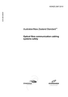 AS/NZS 2967: 03/16/2010 Optical fibre communication cabling systems safety