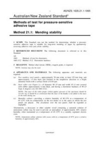 AS/NZS 1635.21.1: 06/05/1995 Methods of test for pressure-sensitive adhesive tape, Method 21.1: Mending stability