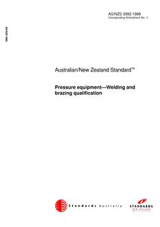 AS/NZS 3992: 05/05/1998 Pressure equipment – Welding and brazing qualification