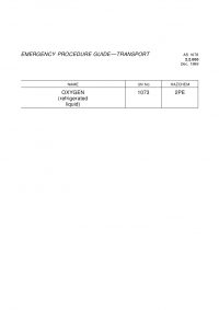 AS 1678.2.2.000: 01/01/1986 Emergency procedure guide – Transport – Oxygen (refrigerated liquid)