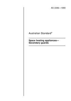 AS 2286: 12/31/1988 Space heating appliances – Secondary guards