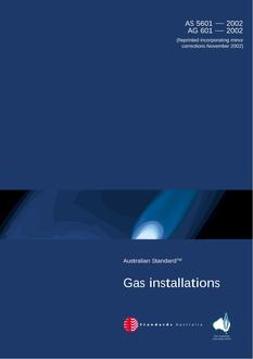 AS 5601 (AG 601): 03/15/2002 Gas installations