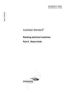 AS 60034.9: 01/01/2009 Rotating electrical machines, Part 9: Noise limits