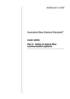 AS/NZS 2211.2: 03/05/1997 Laser safety, Part 2: Safety of optical fibre communication systems