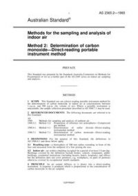 AS 2365.2: 01/18/1993 Methods for the sampling and analysis of indoor air, Method 2: Determination of carbon monoxide – Direct-reading portable instrument method