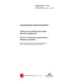 AS/NZS 3350.2.7: 10/05/1995 Safety of household and similar electrical appliances, Part 2.7: Particular requirements – Washing machines