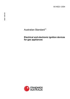 AS 4622: 11/24/2004 Electrical and electronic ignition devices for gas appliances