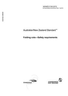 AS/NZS 2195: 02/02/2010 Folding cots – Safety requirements