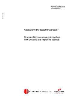 AS/NZS 1148: 07/13/2001 Timber – Nomenclature – Australian, New Zealand and imported species