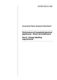 AS/NZS 3823.2: 08/05/1998 Performance of household electrical appliances – Room airconditioners, Part 2: Energy labelling requirements
