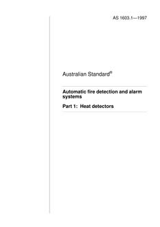 AS 1603.1: 01/05/1997 Automatic fire detection and alarm systems, Part 1: Heat detectors