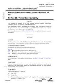 AS/NZS 4266.33: 03/26/2004 Reconstituted wood-based panels – Methods of test, Method 33: Veneer bond durability
