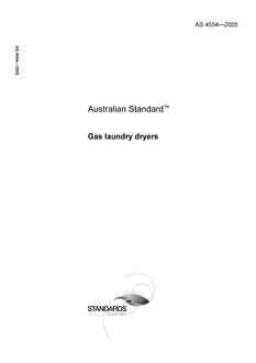 AS 4554: 12/19/2005 Gas laundry dryers AS 4554: 12/19/2005 Gas laundry dryers
