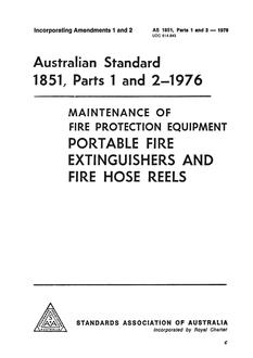 AS 1851.2: 04/01/1976 Maintenance of fire protection equipment, Part 2: Fire hose reels