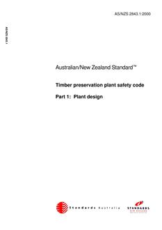 AS/NZS 2843.1: 04/07/2000 Timber preservation plant safety code, Part 1: Plant design