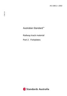AS 1085.2: 08/01/2002 Railway track material, Part 2: Fishplates