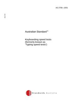 AS 2708: 01/01/2001 Keyboarding speed tests (formerly known as – Typing speed tests)