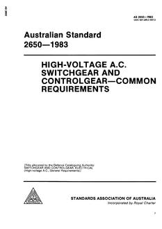 AS 2650: 04/04/1983 High voltage a.c. switchgear and controlgear – Common requirements