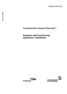 AS/NZS 2918: 06/29/2018 Domestic solid fuel burning appliances – Installation