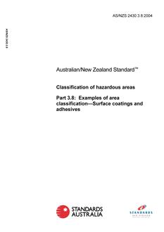 AS/NZS 2430.3.8: 05/20/2004 Classification of hazardous areas, Part 3.8: Examples of area classification – Surface coatings and adhesives